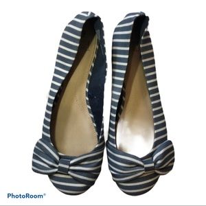 Blue Striped Flats